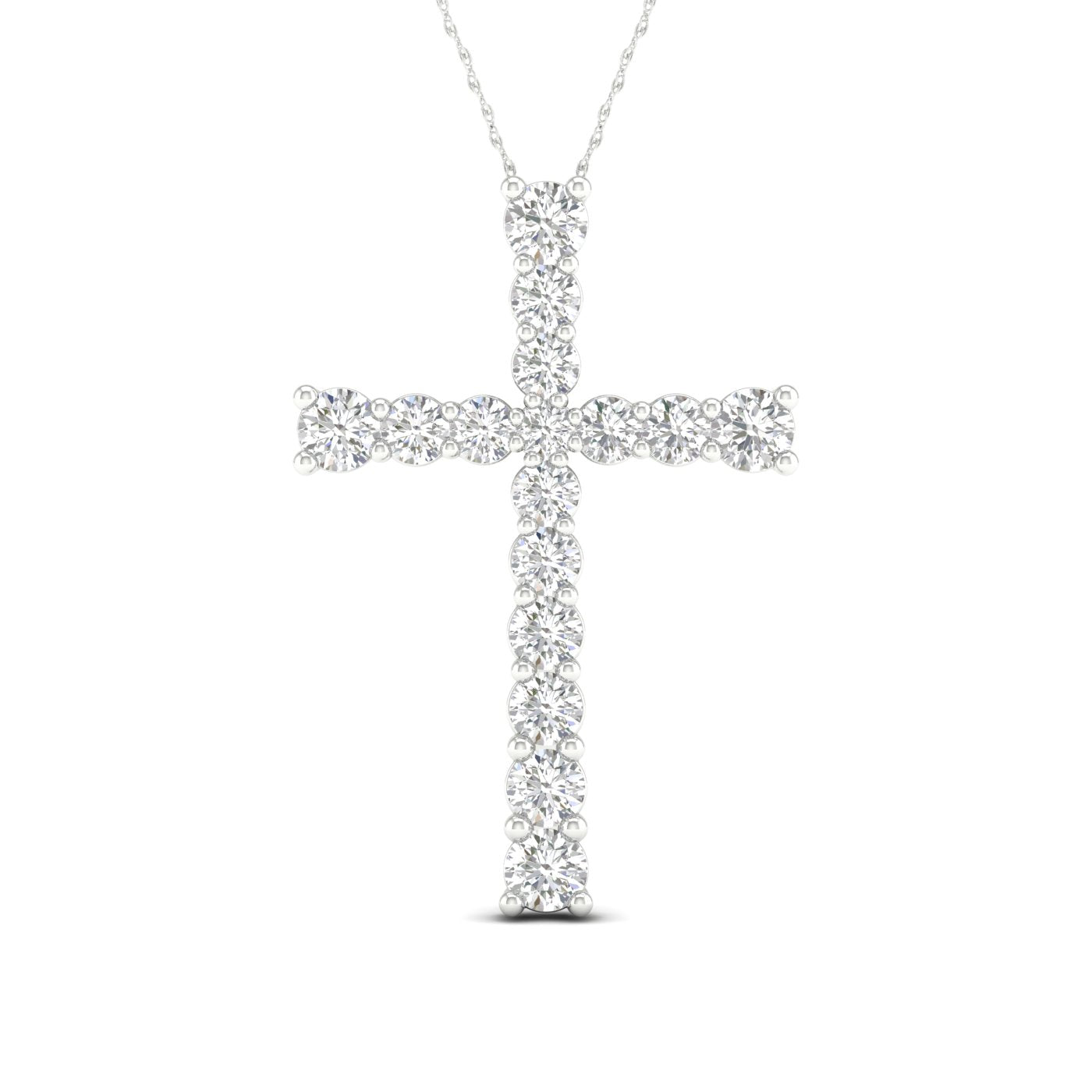 14K 2.00CT Lab Diamond Cross Pendant