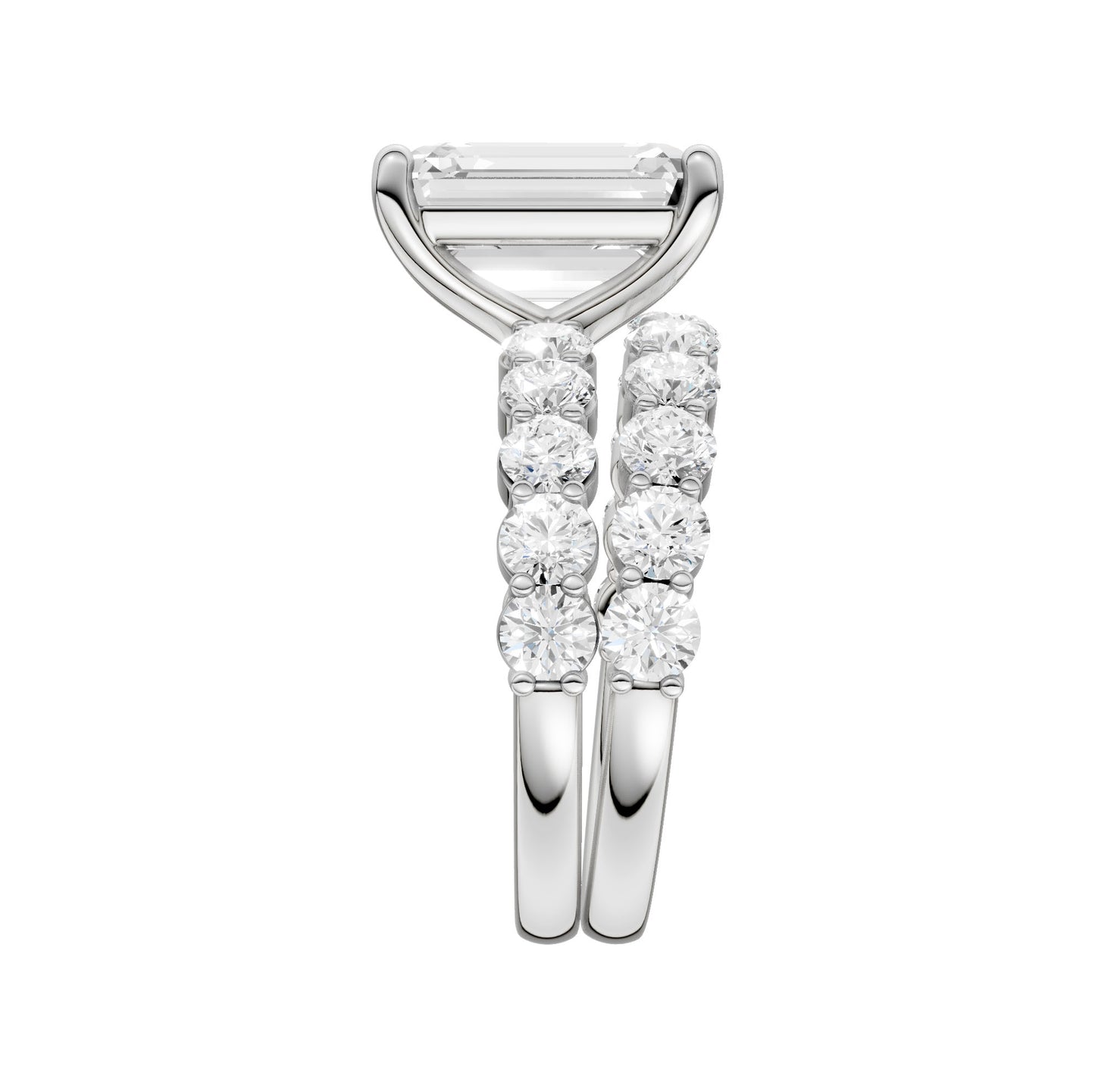 14K 5.00CT Certified Lab Grown Diamond Bridal Set