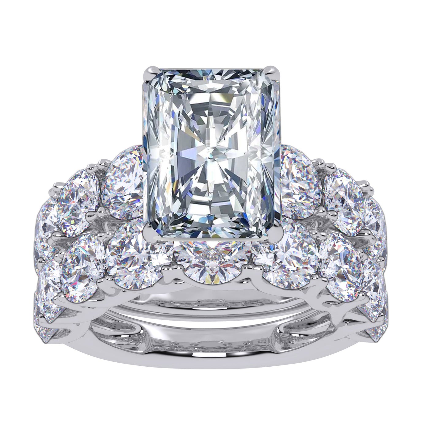 14K 10.00CT  Certified Lab Grown Diamond Bridal Set