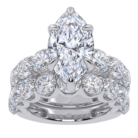 14K 10.00CT  Certified Lab Grown Diamond Bridal Set