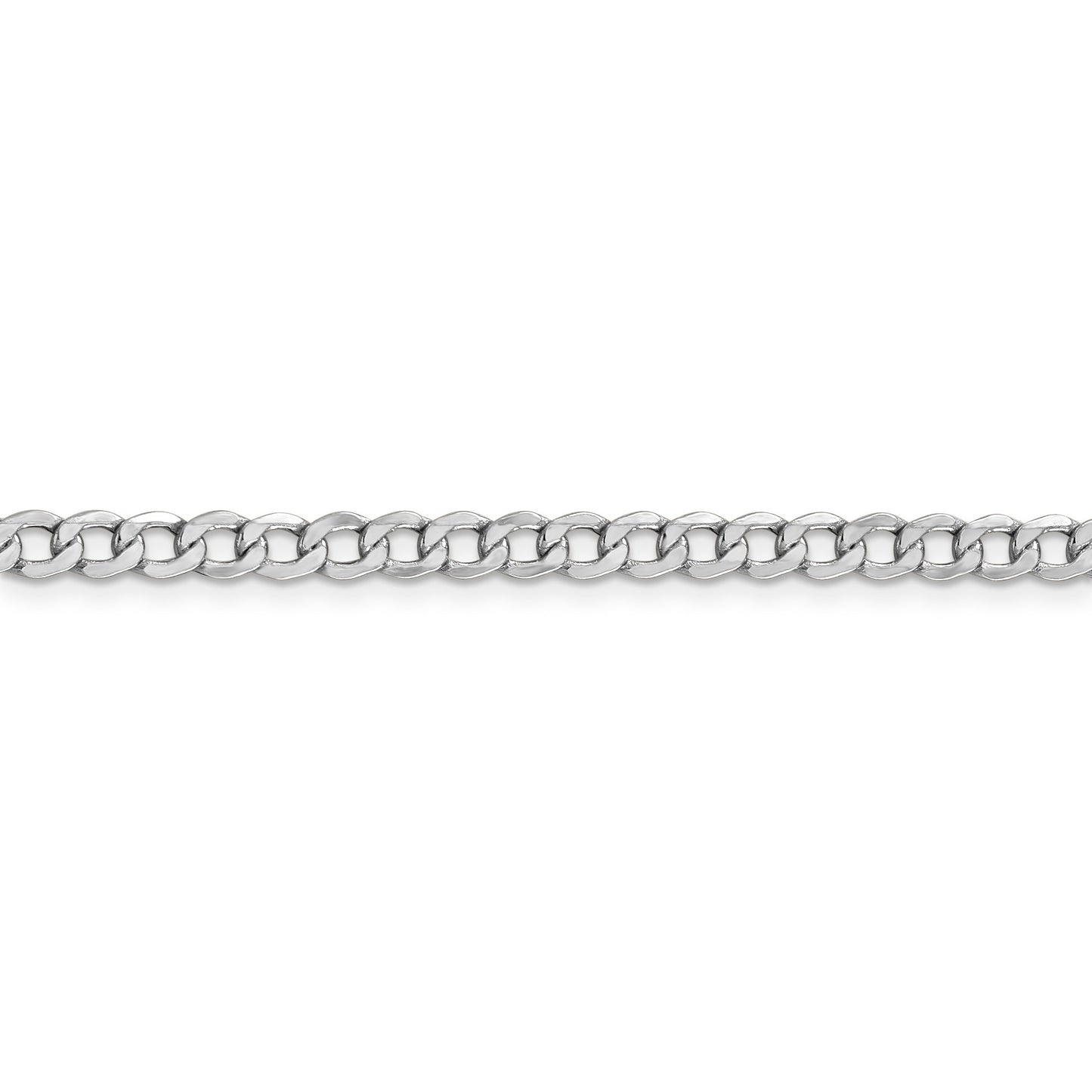14k WG 4.3mm Semi-Solid Curb Chain