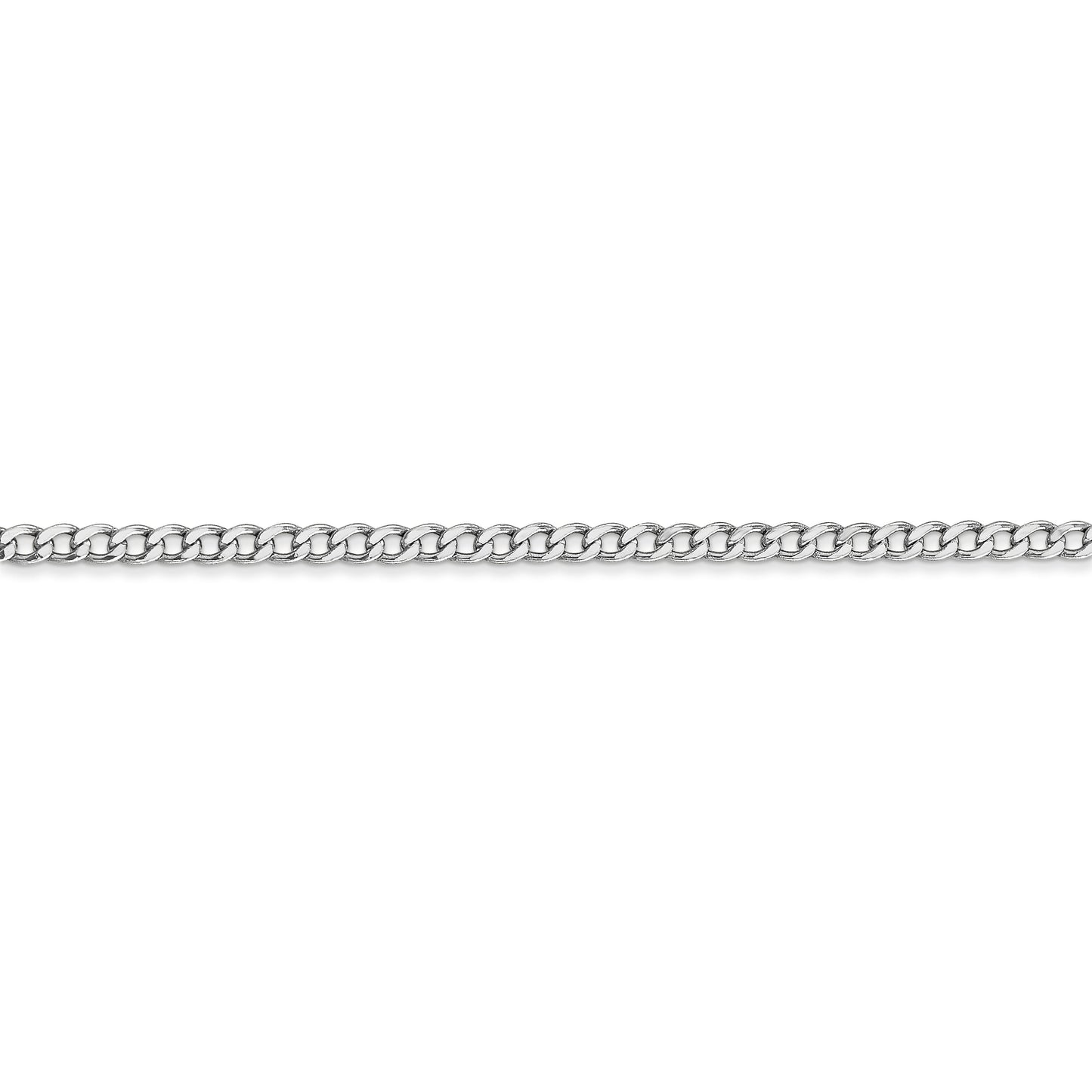 14k WG 2.5mm Semi-Solid Curb Chain