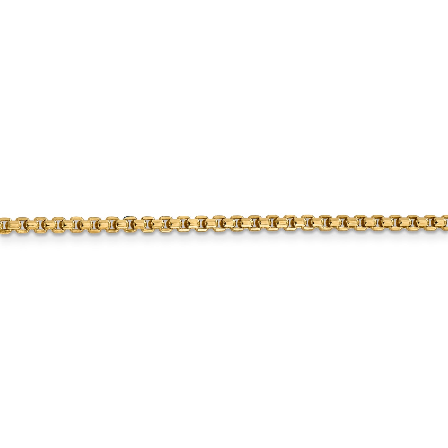 14k 2.45mm Semi-Solid Round Box Chain