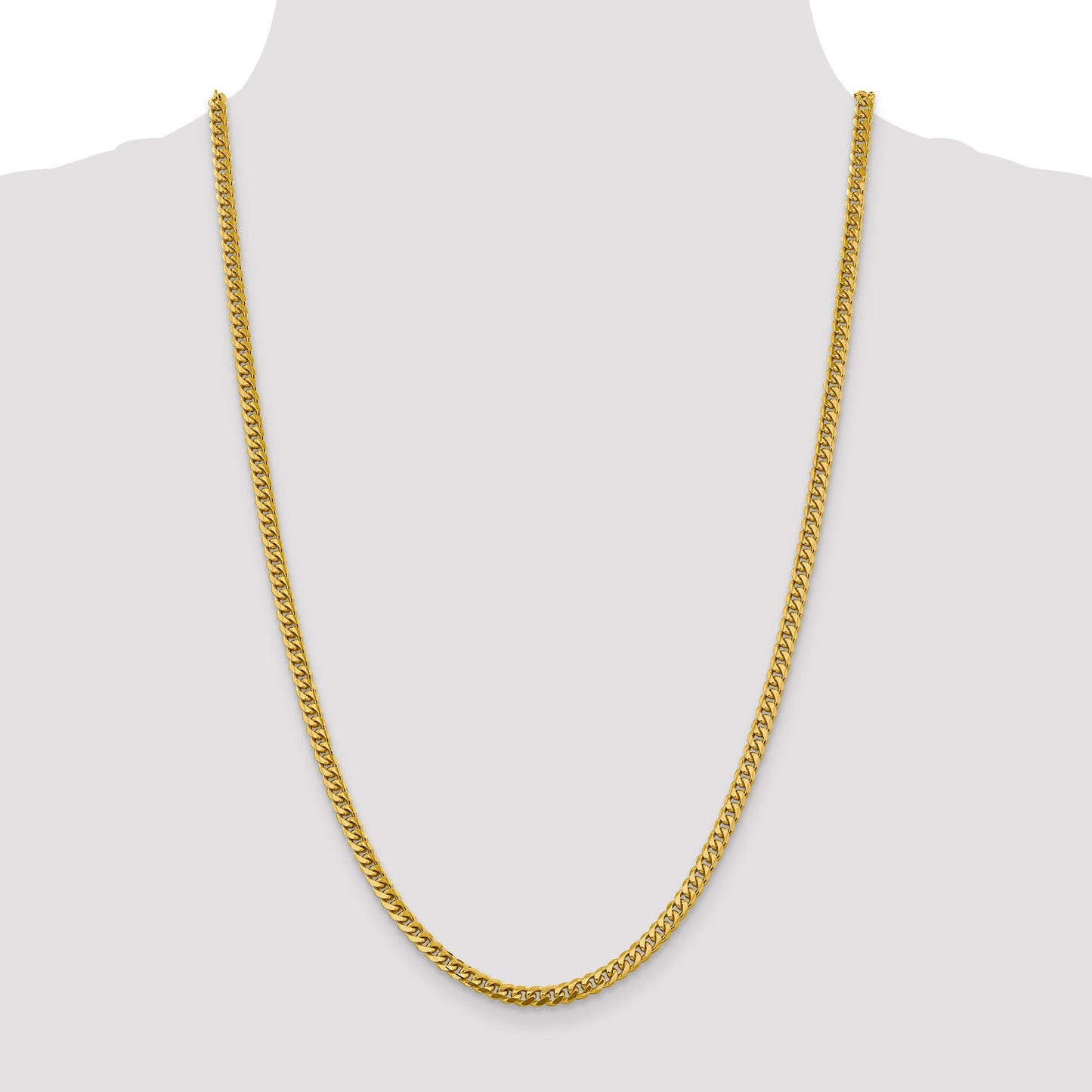14k 4.25mm Solid Miami Cuban Chain