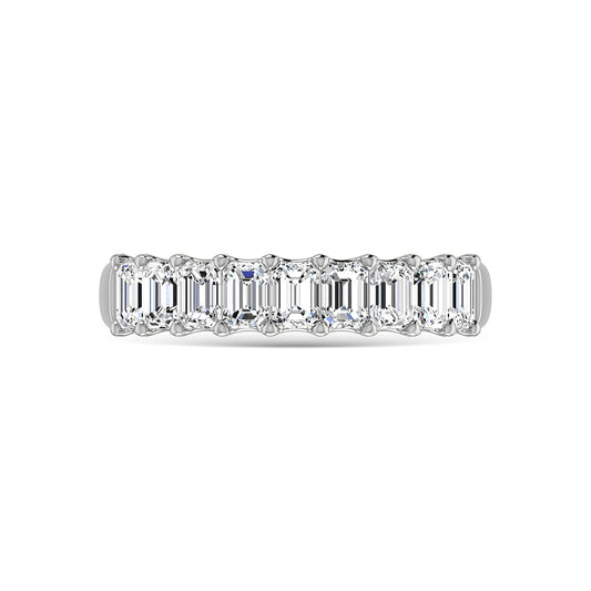 14K White Gold Lab Grown Diamond 1 3/4 Ct.Tw. Halfway Emerald Wedding Band