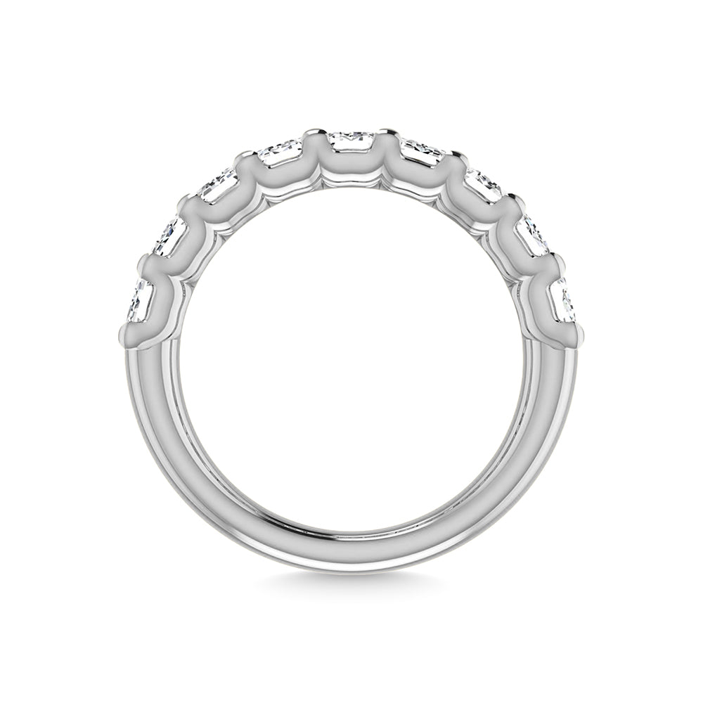 14K White Gold Lab Grown Diamond 2 7/8 Ct.Tw. Emerald Shape Half Way Eternity Band