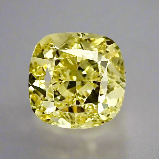 Natural 0.85ct Fancy Yellow Cushion Cut Diamond