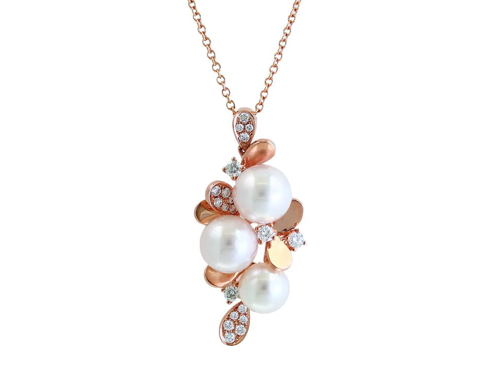 EFFY 14K DIAMOND,AKOYA PEARL PENDANT