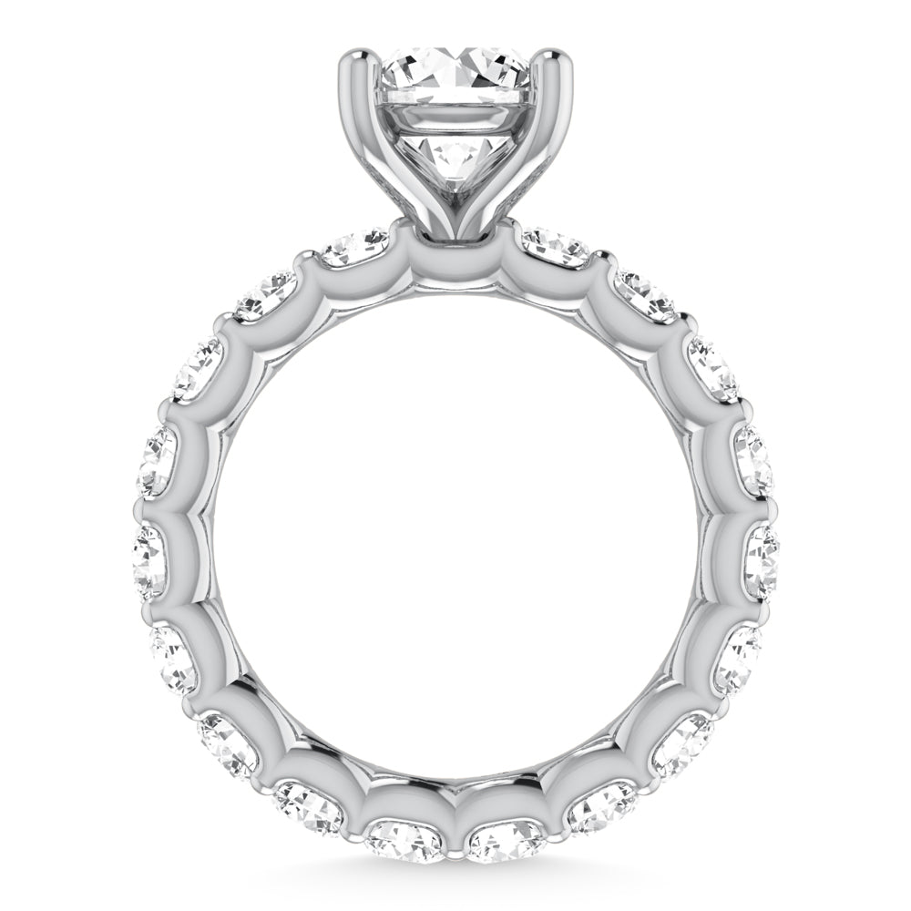 14K White Gold Lab Grown Diamond 4 3/4 Ct.Tw. Round Shape Halfway Engagement Ring (Center 2CT)