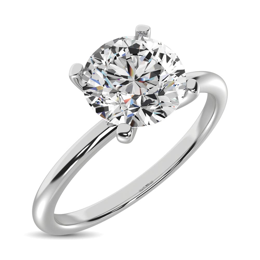 14K White Gold Lab Grown Diamond 1 1/2 Ct.Tw. IGI Certified CVD VS1+ G+ Solitaire Ring (Available in 0.50ctw to 7ctw)