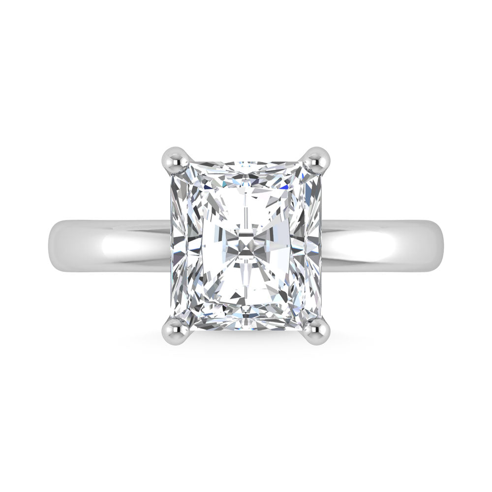 14K White Gold Lab Grown Diamond 5 ct.tw. IGI Certified Radiant Shape Solitaire Engagement Ring