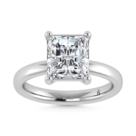 14K White Gold Lab Grown Diamond 4 Ct.Tw. IGI Certified Radiant Shape Solitaire (Available from 1CT to 7CT)