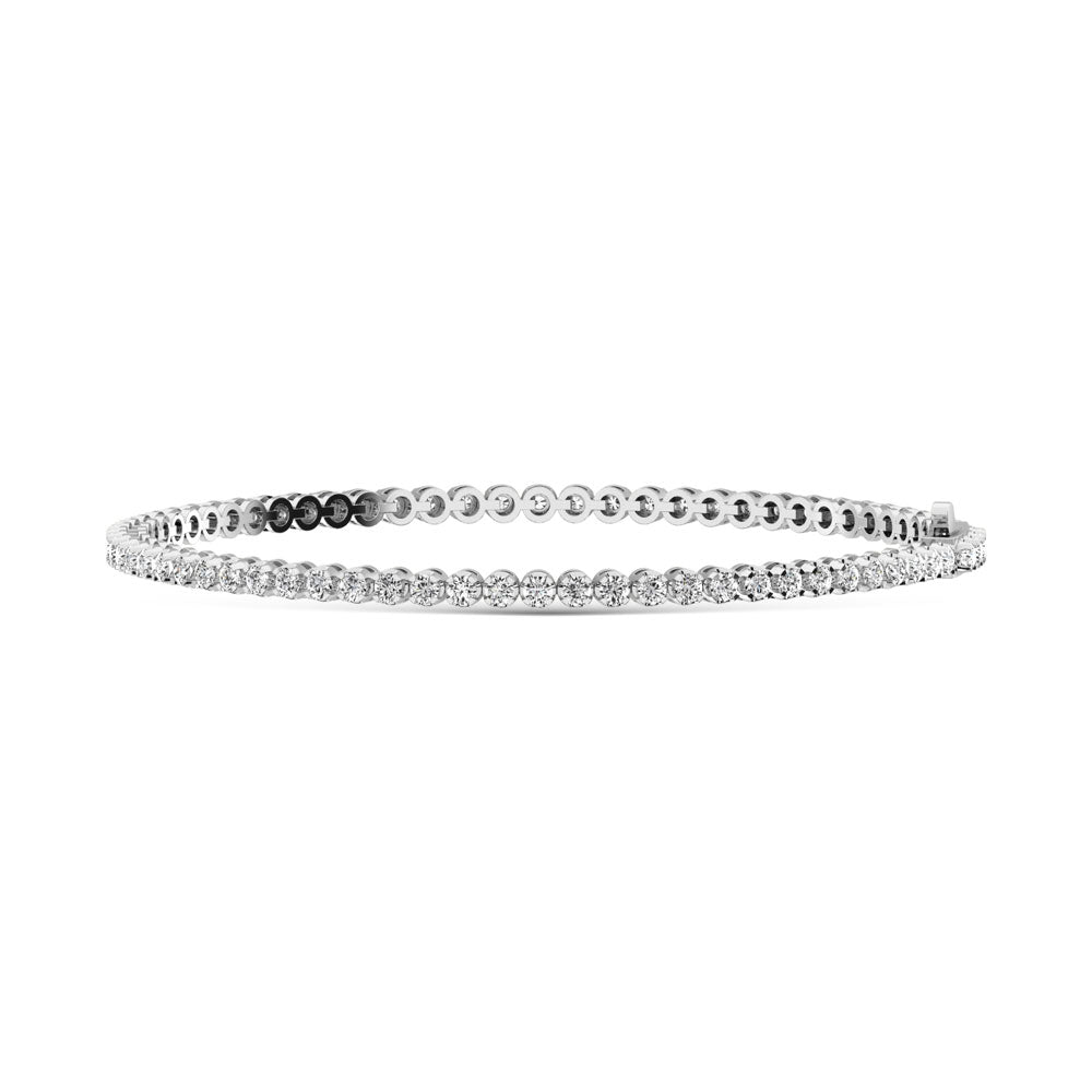 10K White Gold Lab Grown Diamond 3 Ct.Tw. Illusion Tennies Bracelet (7CT Look)