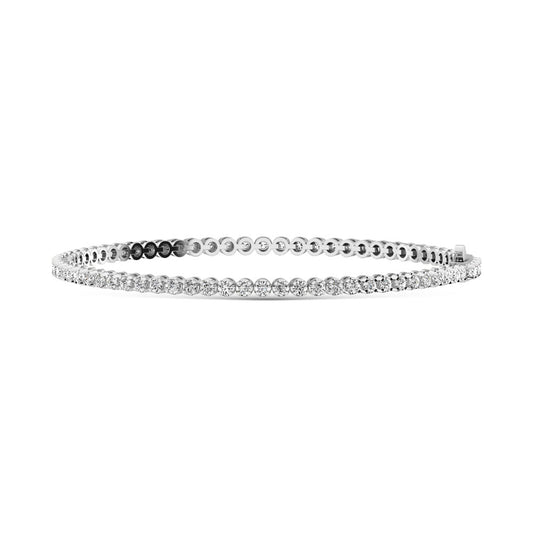 10K White Gold Lab Grown Diamond 3 Ct.Tw. Illusion Tennies Bracelet (7CT Look)