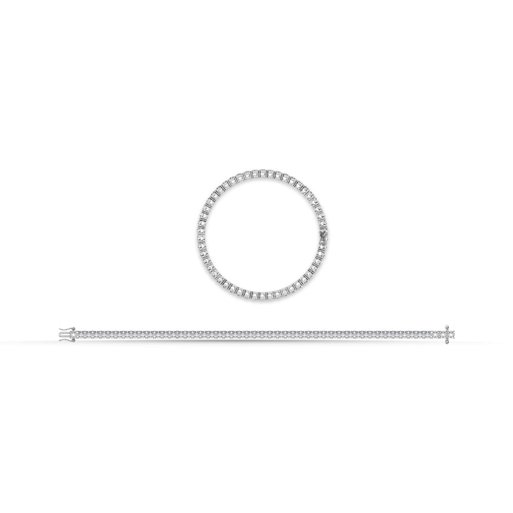 10K White Gold Lab Grown Diamond 3 Ct.Tw. Illusion Tennies Bracelet (7CT Look)