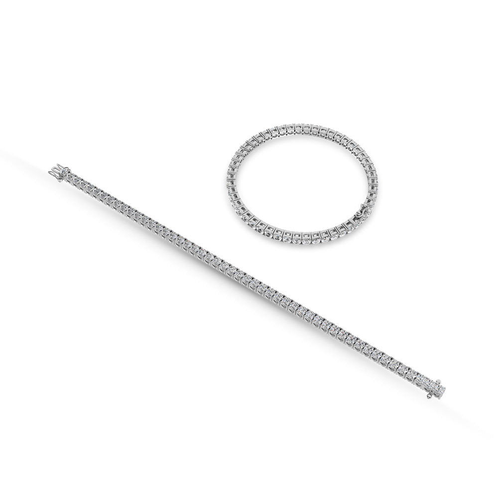 10K White Gold Lab Grown Diamond 3 Ct.Tw. Illusion Tennies Bracelet (7CT Look)