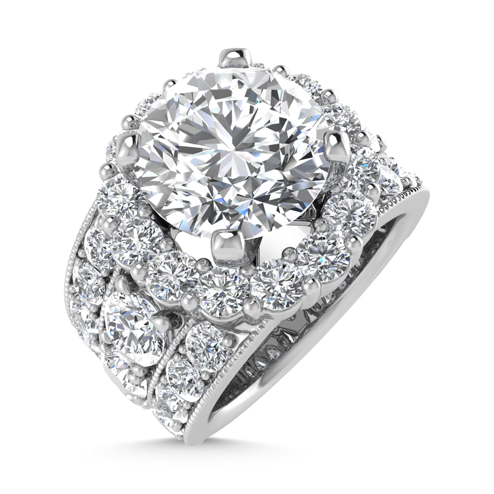 14K  White Gold Lab Grown Diamond 6 Ct.Tw.( 3 Ctw Center) Engagement Ring