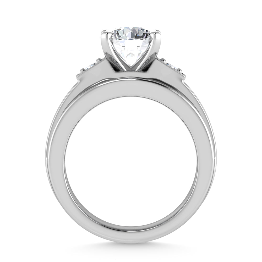 14K White Gold Lab Grown Diamond 4 ct.tw. Round Shape Engagement Ring