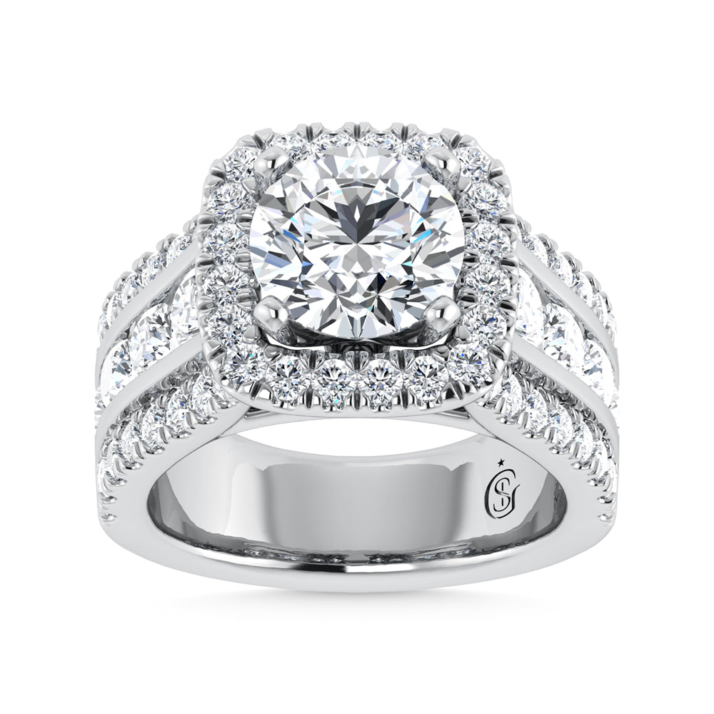 14K White Gold Lab Grown Diamond 5 1/2 ct.tw. Round Shape Engagement Ring