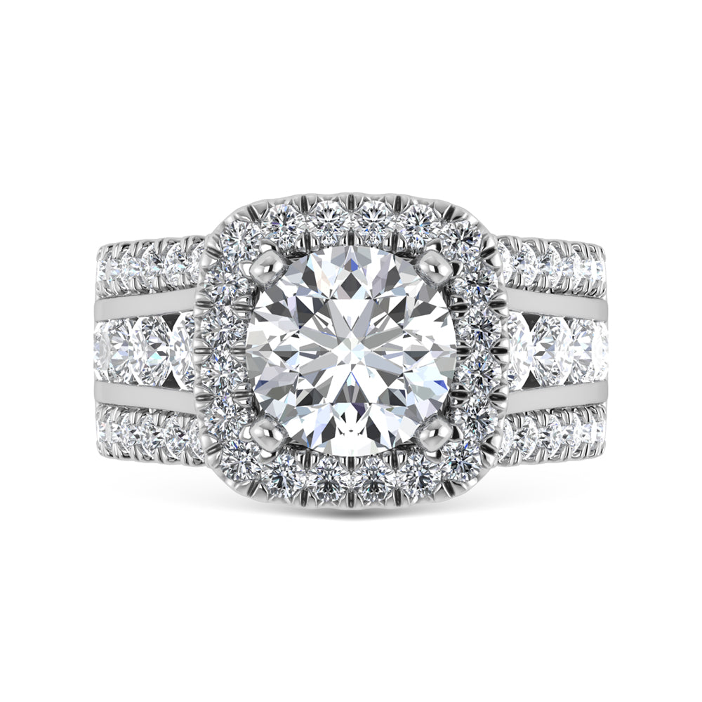 14K White Gold Lab Grown Diamond 5 1/2 ct.tw. Round Shape Engagement Ring