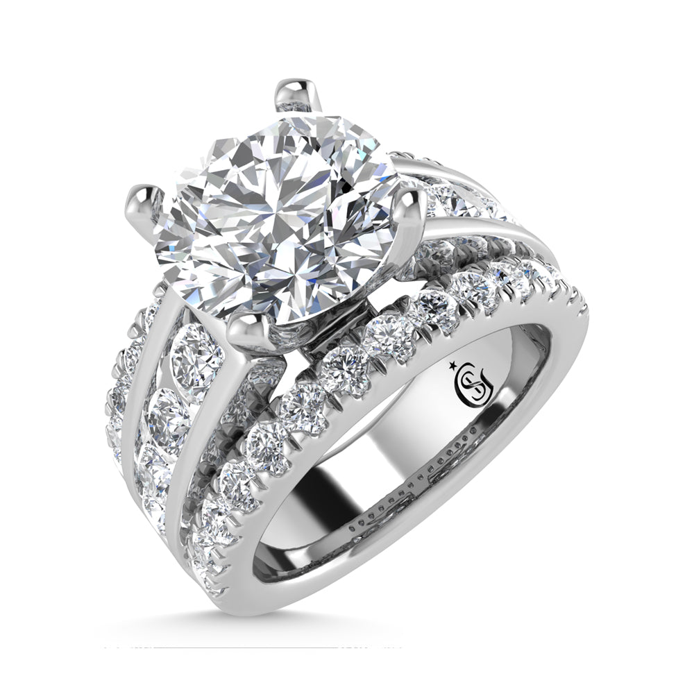 14K White Gold Lab Grown Diamond 5 ct.tw. Round Shape Engagement Ring