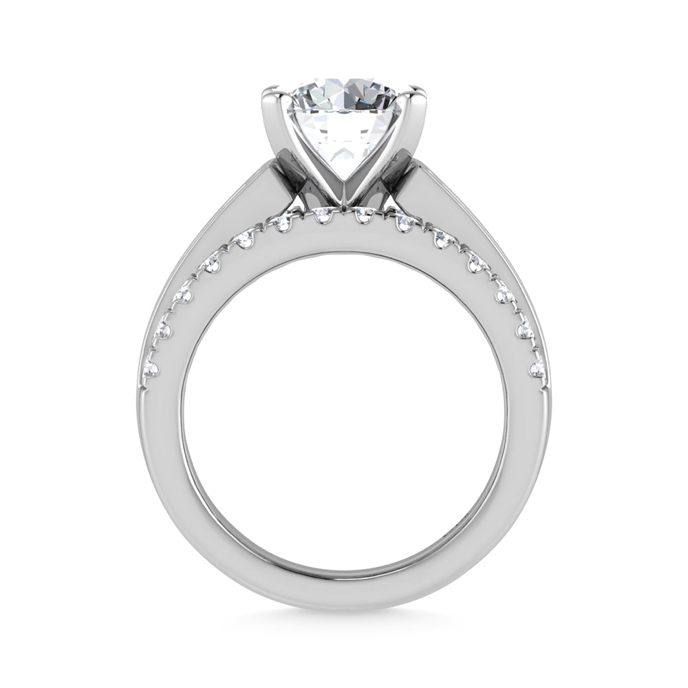 14K White Gold Lab Grown Diamond 5 ct.tw. Round Shape Engagement Ring