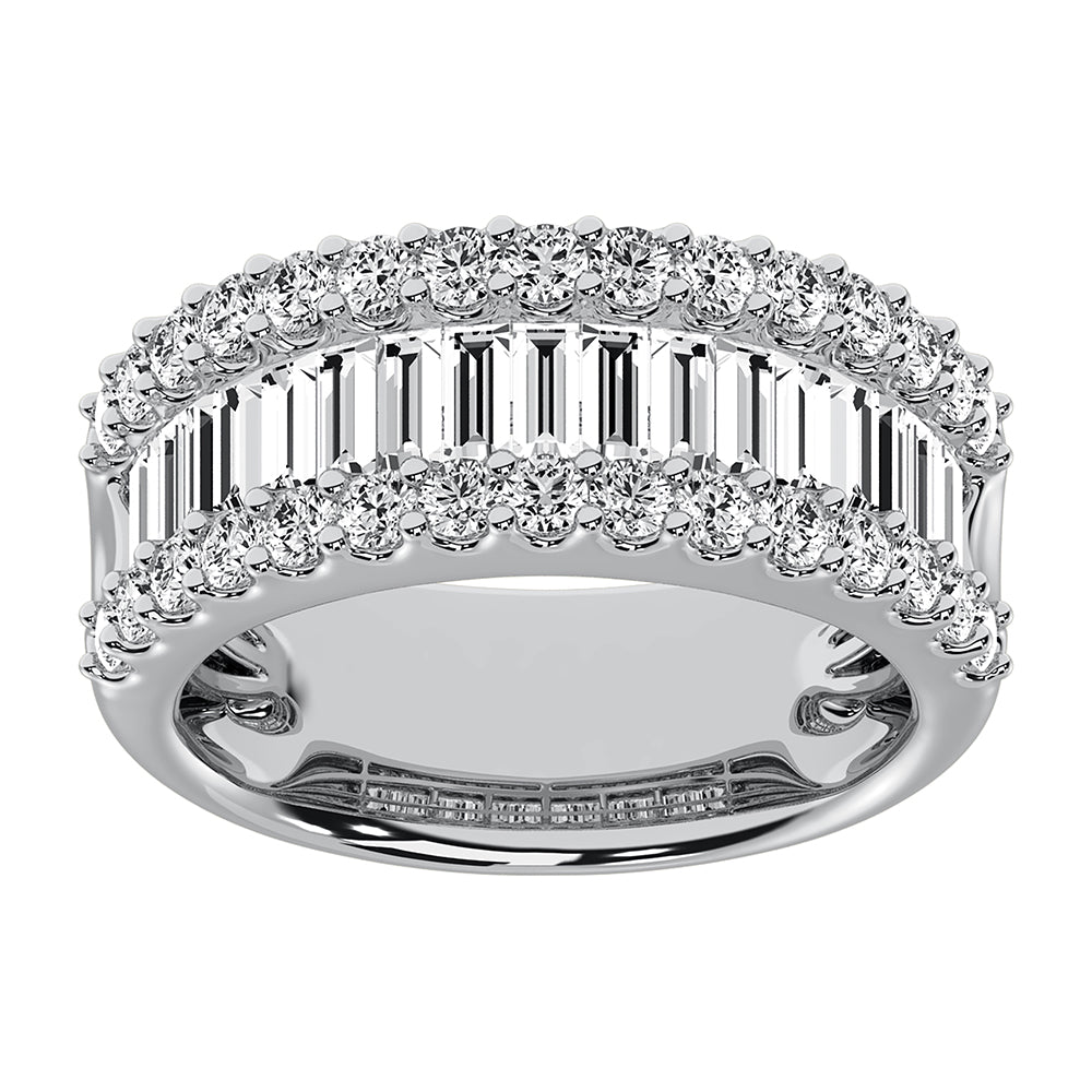 14K White Gold Lab Grown Diamond 1 Ct.Tw. Baguette Wedding Band