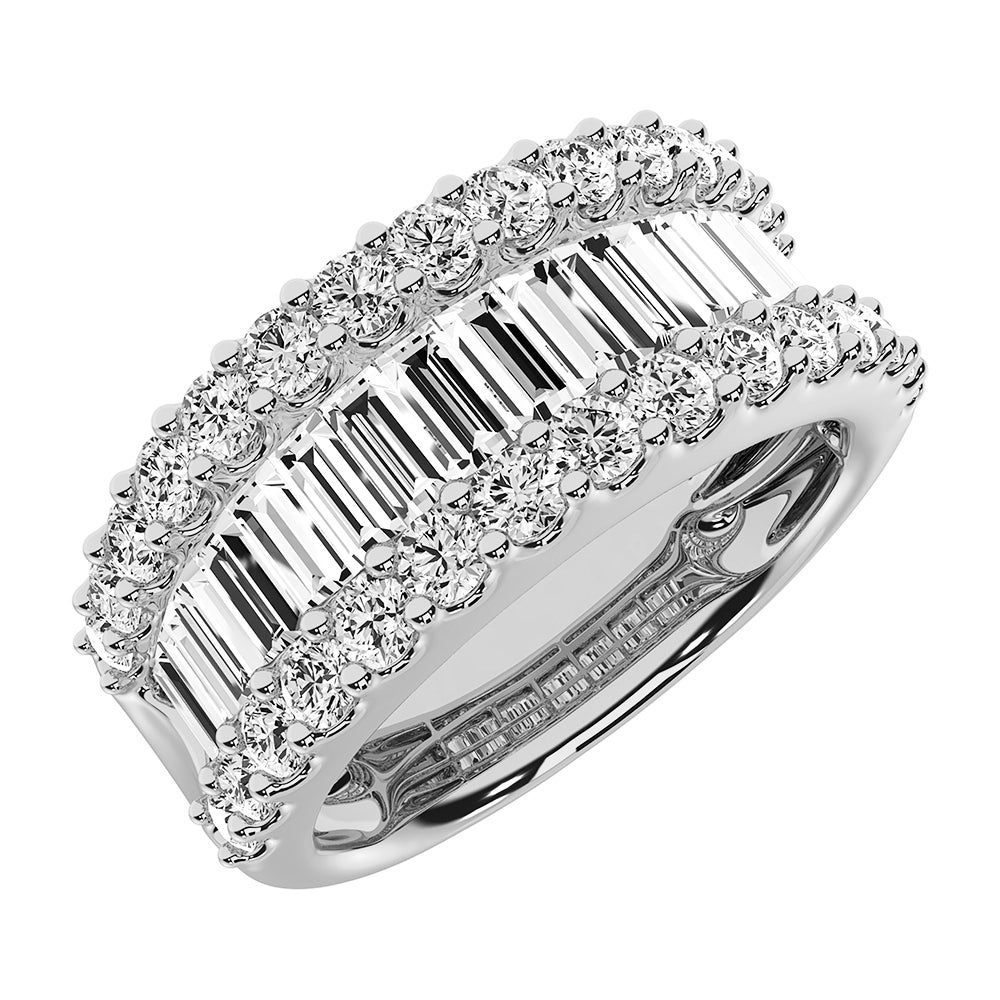 14K White Gold Lab Grown Diamond 2 Ct.Tw. Baguette Wedding Band