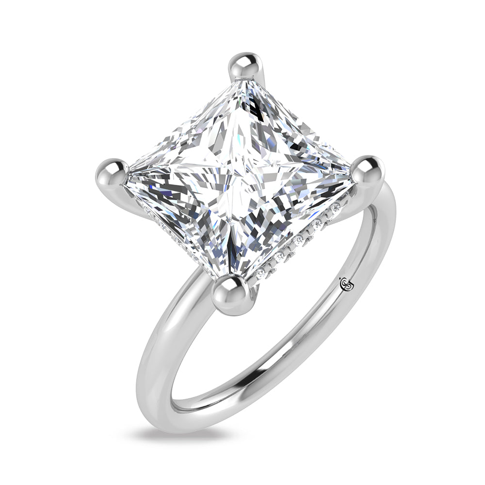 14K White Gold Lab Grown Princess Shape Lab Grown Diamond 3 1/20 ct.tw. Certified Solitaire Engagement Ring (Center 3 ctw)