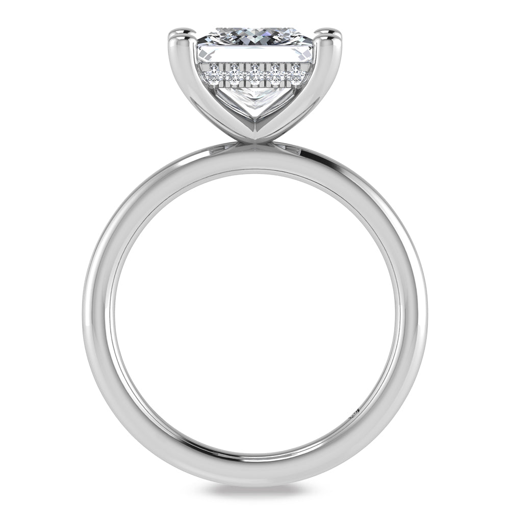 14K White Gold Lab Grown Princess Shape Lab Grown Diamond 3 1/20 ct.tw. Certified Solitaire Engagement Ring (Center 3 ctw)