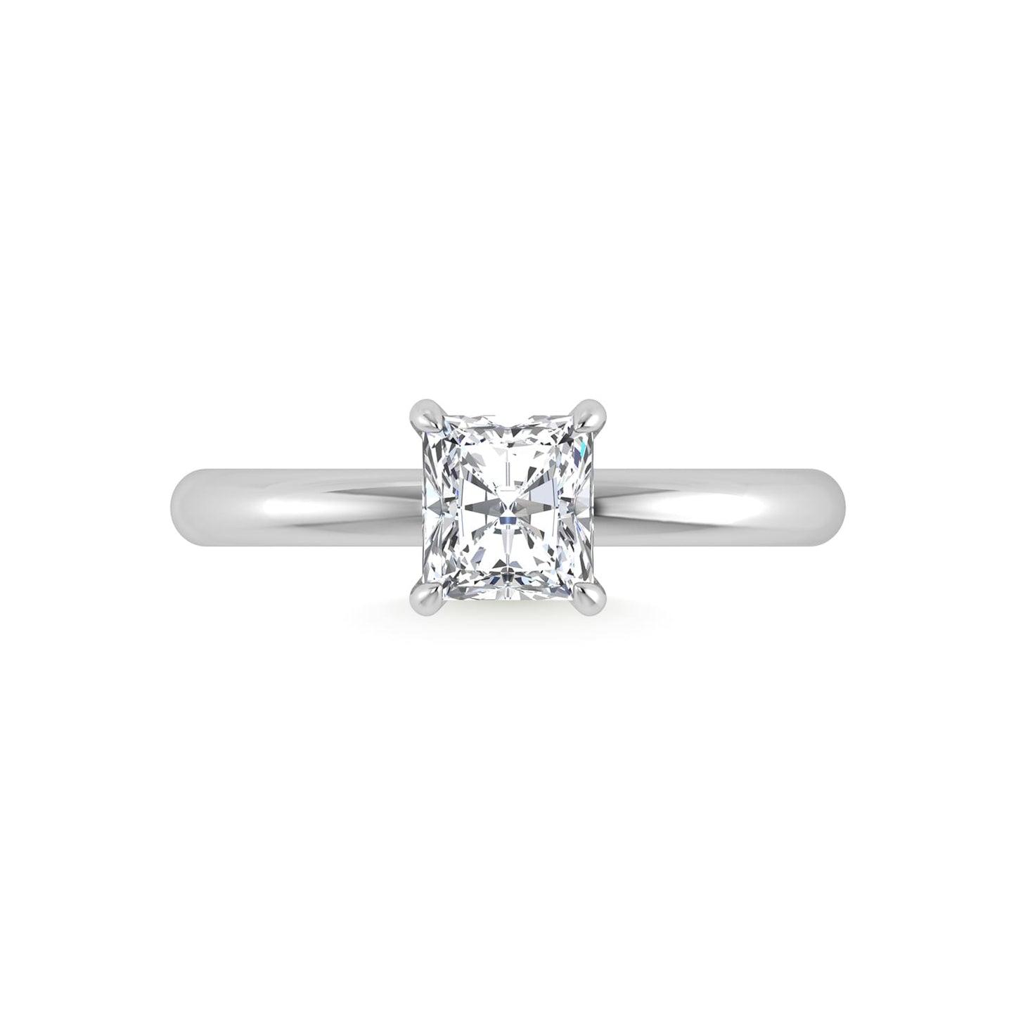 14K White Gold Lab Grown Diamond 1 1/20Ct.Tw. Radiant Shape IGI Certified Engagement Ring (Center 1ct)