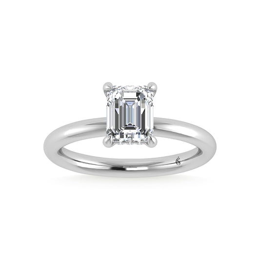 14K White Gold Lab Grown Diamond 1 1/2 Ct.Tw. Radiant Shape IGI Certified Engagement Ring (Center 1.5ct)