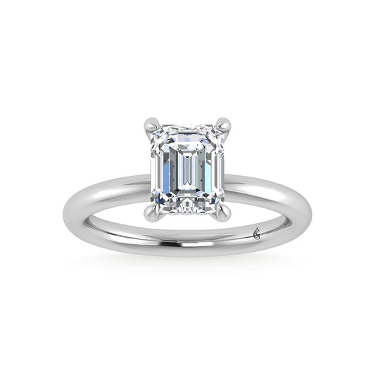14K White Gold Lab Grown Diamond 2 1/20 Ct.Tw. Radiant Shape IGI Certified Engagement Ring (Center 2ct)