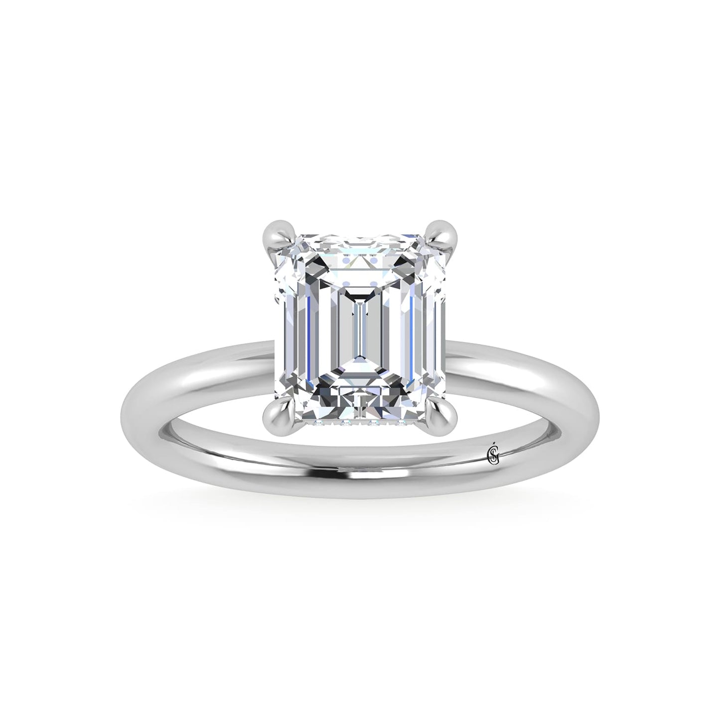 14K White Gold Lab Grown Diamond 3 1/20 Ct.Tw. Radiant Shape IGI Certified Engagement Ring (Center 3ct)