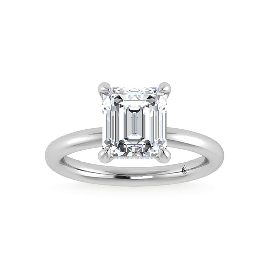 14K White Gold Lab Grown Diamond 3 1/20 Ct.Tw. Radiant Shape IGI Certified Engagement Ring (Center 3ct)