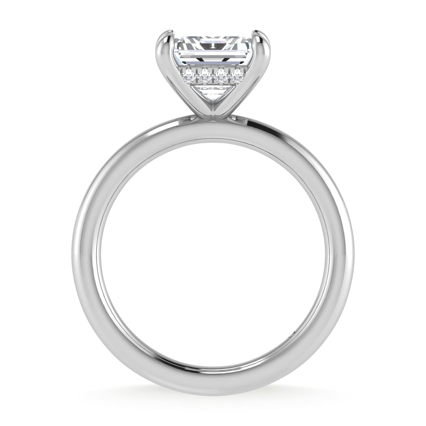 14K White Gold Lab Grown Diamond 3 1/20 Ct.Tw. Radiant Shape IGI Certified Engagement Ring (Center 3ct)