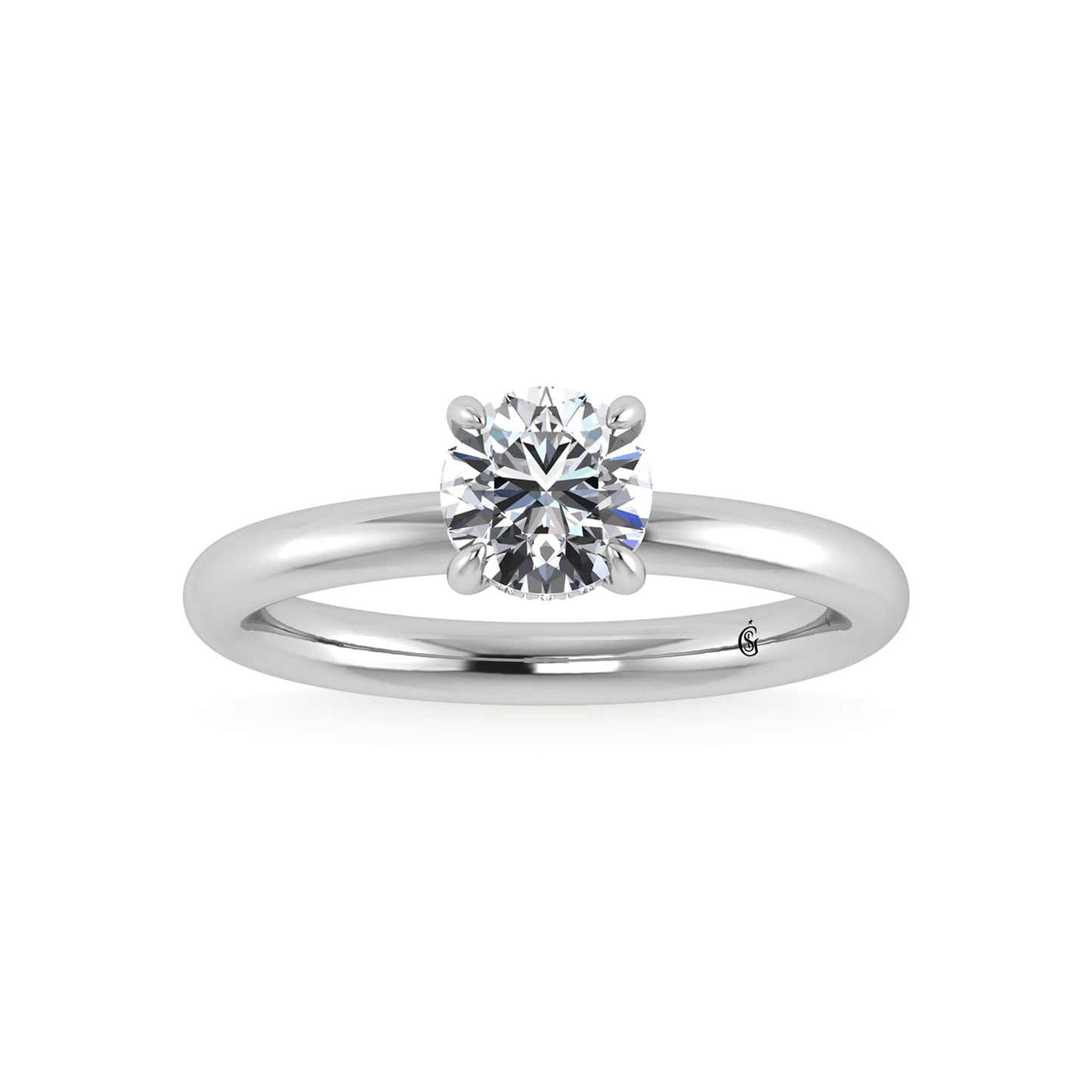 14K White Gold Lab Grown Diamond 1 1/20Ct.Tw. Round Shape IGI Certified Engagement Ring (Center 1ct)