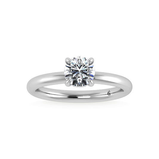 14K White Gold Lab Grown Diamond 1 1/20Ct.Tw. Round Shape IGI Certified Engagement Ring (Center 1ct)