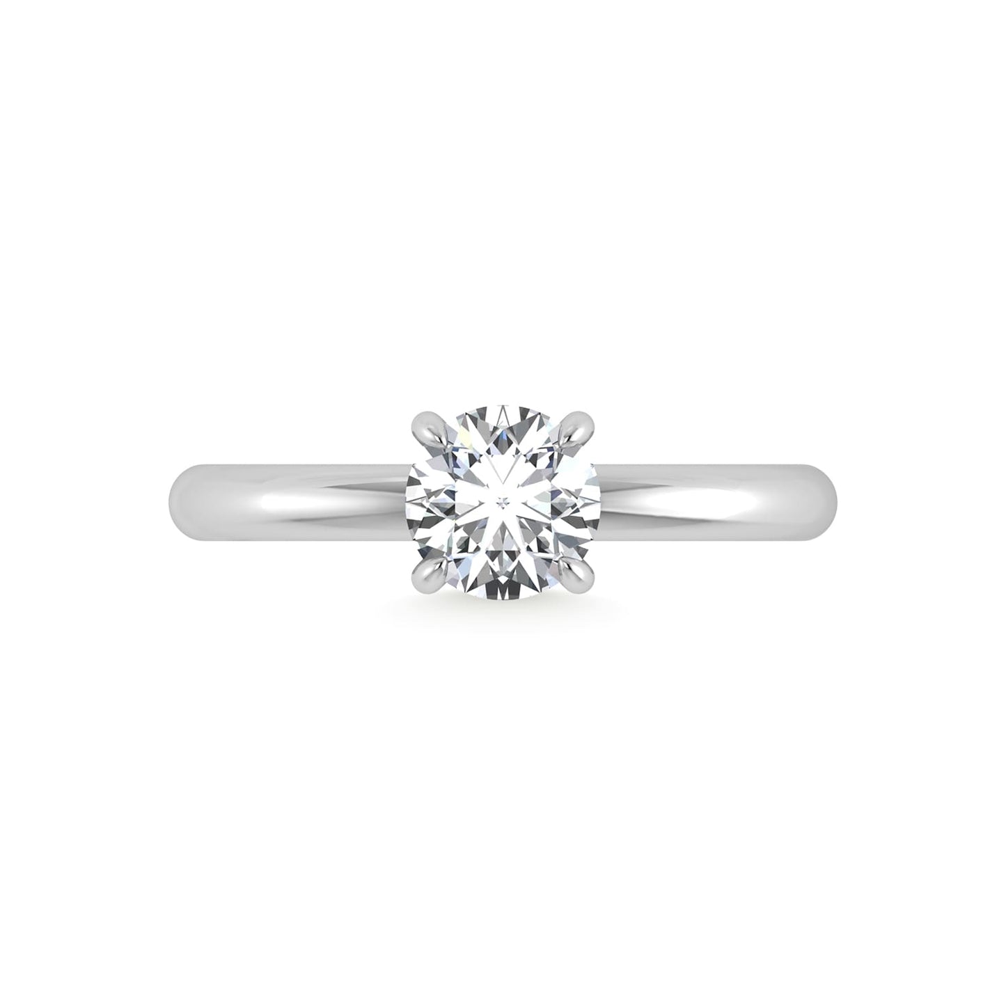 14K White Gold Lab Grown Diamond 1 1/20Ct.Tw. Round Shape IGI Certified Engagement Ring (Center 1ct)