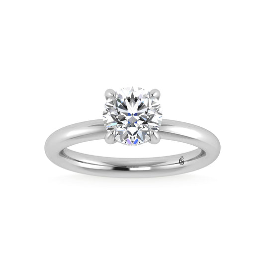 14K White Gold Lab Grown Diamond 1 1/2 Ct.Tw. Round Shape IGI Certified Engagement Ring (Center 1.5ct)