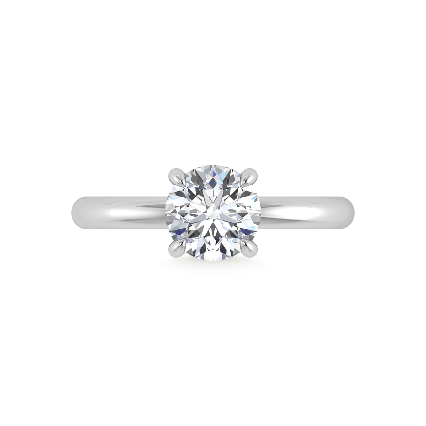 14K White Gold Lab Grown Diamond 1 1/2 Ct.Tw. Round Shape IGI Certified Engagement Ring (Center 1.5ct)