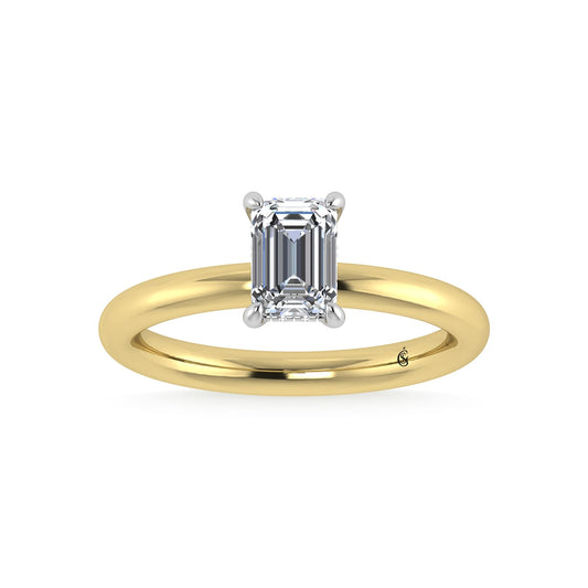 14K White Gold Lab Grown Diamond 1 1/20Ct.Tw. Emerald Shape IGI Certified Engagement Ring (Center 1ct)