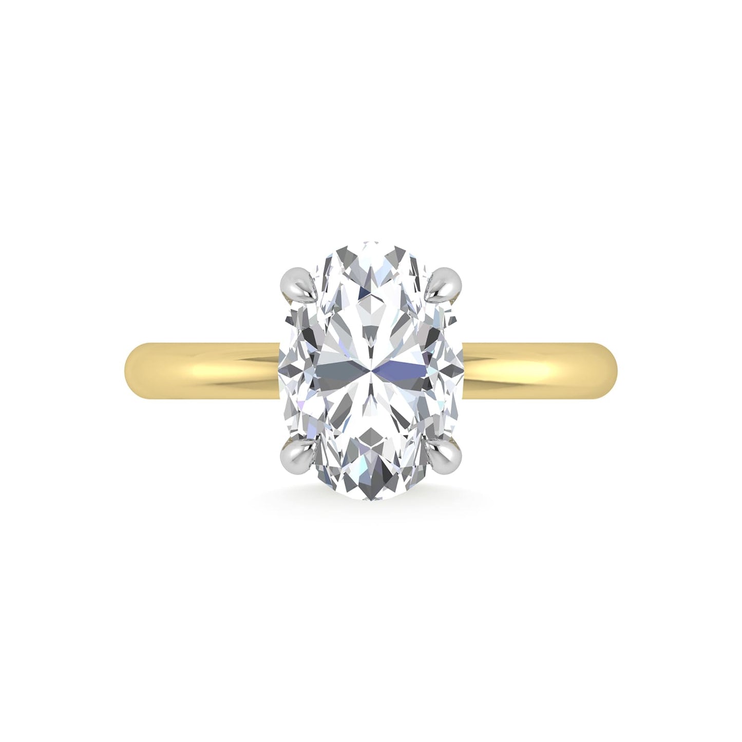 14K White Gold Lab Grown Diamond 3 1/20 Ct.Tw. Oval Shape IGI Certified Engagement Ring (Center 3ct)