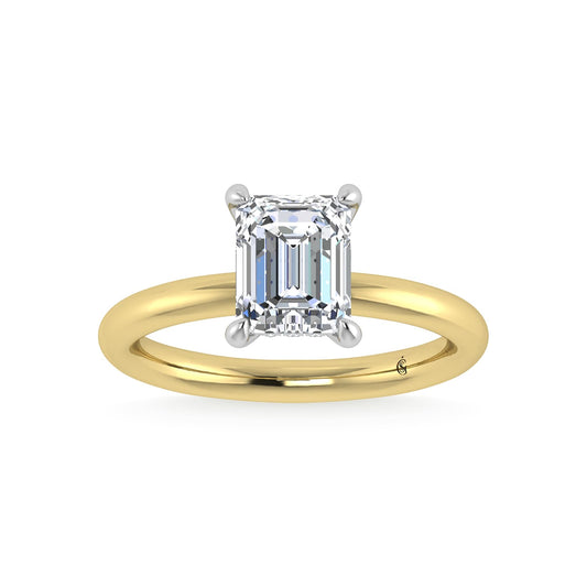 14K White Gold Lab Grown Diamond 2 1/20 Ct.Tw. Radiant Shape IGI Certified Engagement Ring (Center 2ct)