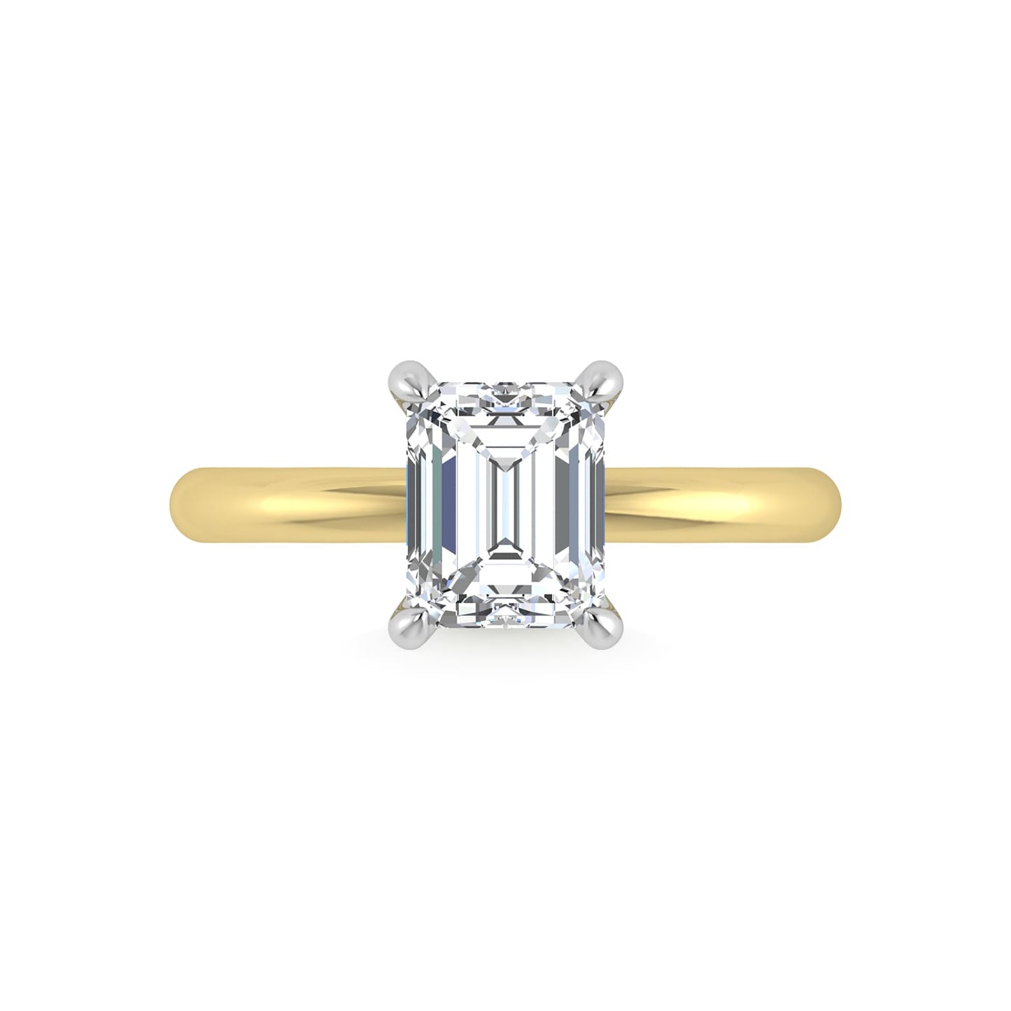 14K White Gold Lab Grown Diamond 2 1/20 Ct.Tw. Radiant Shape IGI Certified Engagement Ring (Center 2ct)