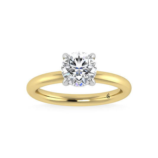 14K White Gold Lab Grown Diamond 1 1/2 Ct.Tw. Round Shape IGI Certified Engagement Ring (Center 1.5ct)