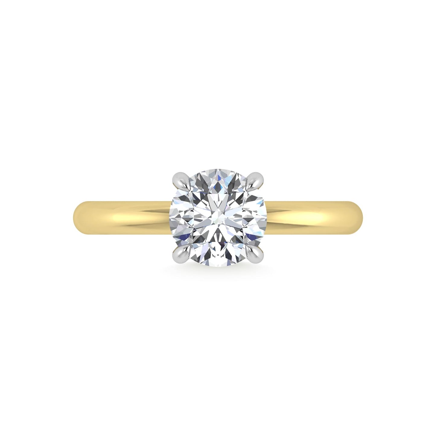14K White Gold Lab Grown Diamond 1 1/2 Ct.Tw. Round Shape IGI Certified Engagement Ring (Center 1.5ct)