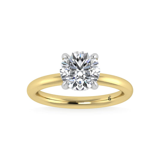 14K White Gold Lab Grown Diamond 2 1/20 Ct.Tw. Round Shape IGI Certified Engagement Ring (Center 2ct)