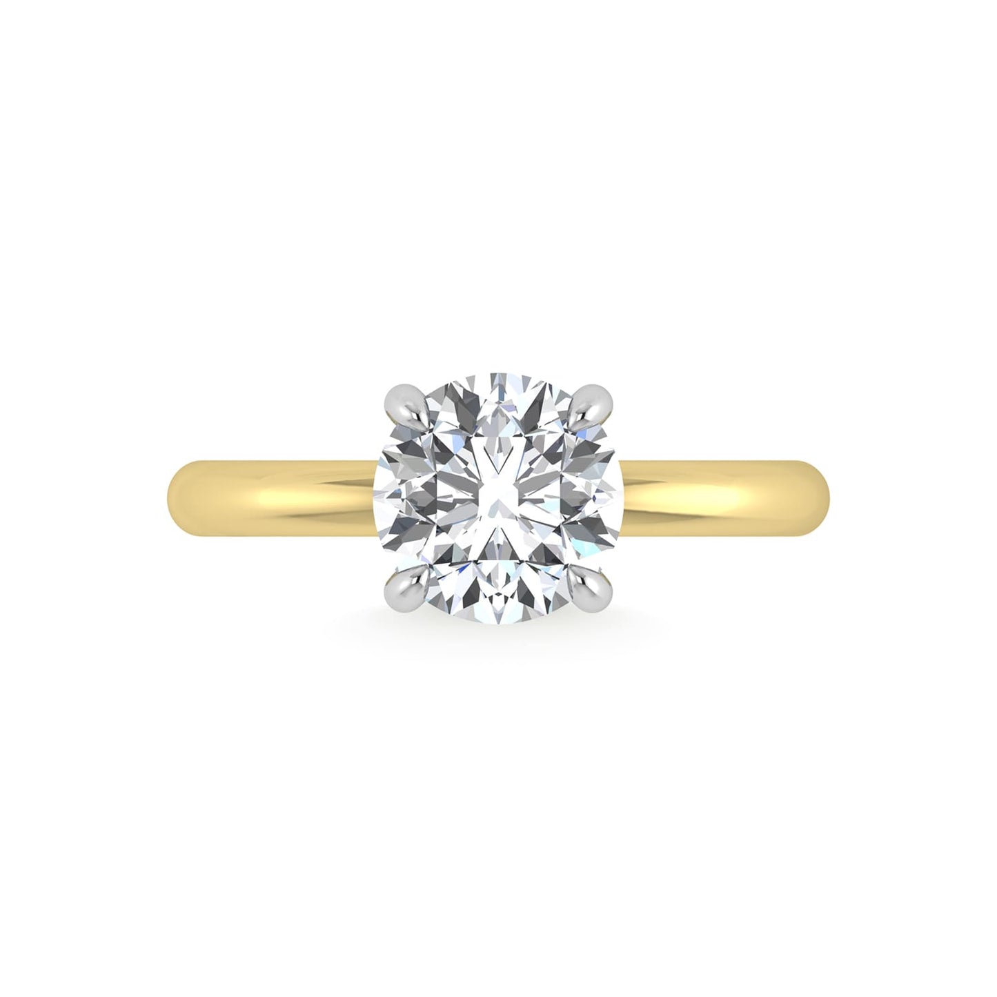 14K White Gold Lab Grown Diamond 2 1/20 Ct.Tw. Round Shape IGI Certified Engagement Ring (Center 2ct)