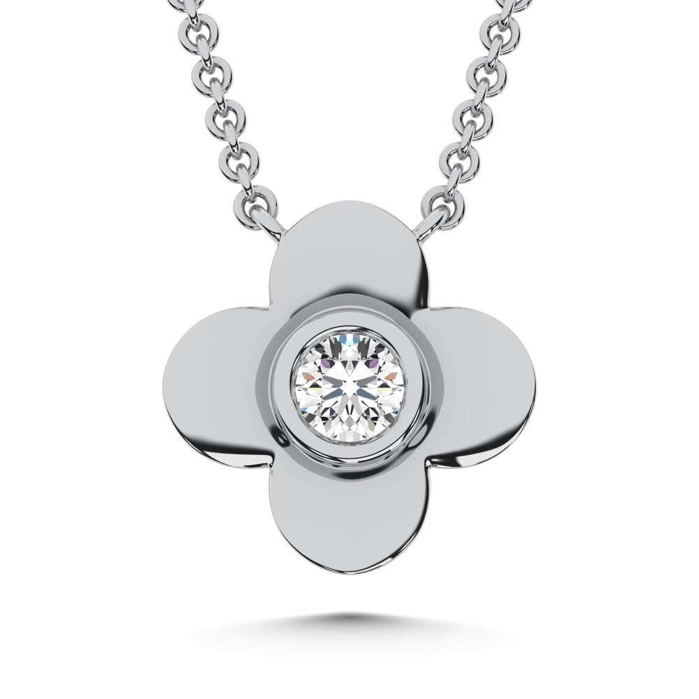 10K White Gold Lab Grown Diamond 1/20 Ct.Tw. Fashion Necklace